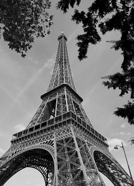 Papier peint Effet Eiffel Noir et Blanc